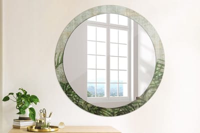 Coloray Bedrukte Spiegel - Varenbladeren Spiegel Met Bedrukte Lijst - 90 cm - Groente Bedrukte Spiegel - Spiegel Met Bedrukte Lijst - Spiegel Met Decoratie - Spiegel Lijst Met Print