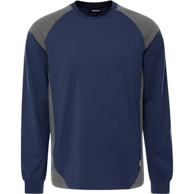 Fristads Heavy T-shirt lange mouw 7071 GTM - Marineblauw/Grijs - XS