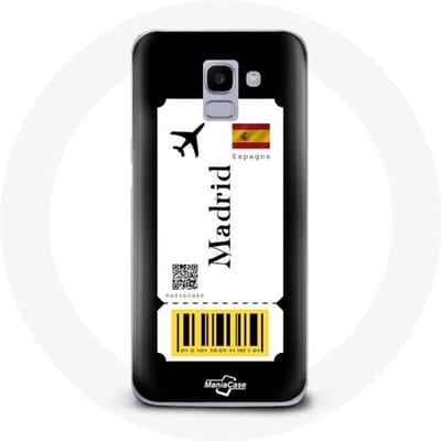 Coque pour Samsung Galaxy A6 2018 Billet d'avion Madrid Espagne