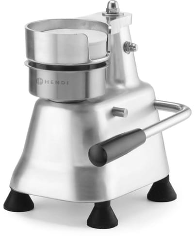 HENDI hamburgerpers - geanodiseerd aluminium en roestvast staal - automatische uitwerper - diameter 10 cm - zilverkleurig - 24x23x(H)25 cm - voor horeca