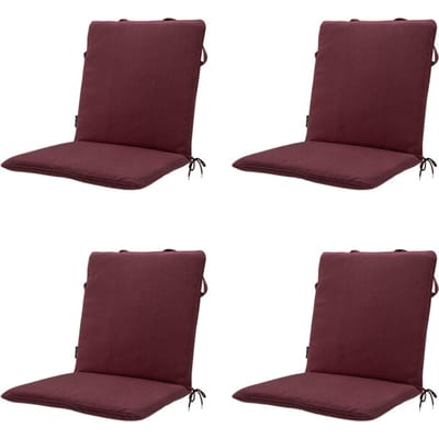 Madison - Stapelstoelkussen Bordeaux canvas eco+ - Ca. 97x49 cm - Set van 4