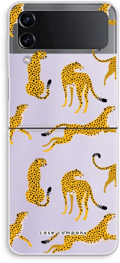 Case Company® - Hoesje geschikt voor Samsung Galaxy Z Flip4 hoesje - Luipaard - Soft Cover Telefoonhoesje - Bescherming aan alle Kanten en Schermrand