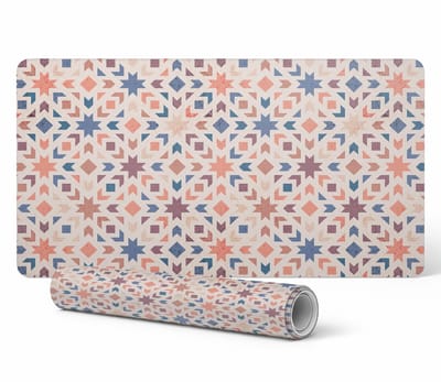 Duurzame gamingmat met geometrisch retropatroon, 90x45 cm