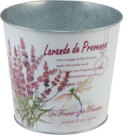 Metalen plantenbak, bloempot, lavendel, Ø24cm H21cm