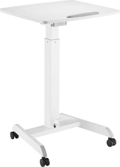 Maclean - Laptoptafel met wielen | Zit-sta bureau in hoogte verstelbaar tot maximaal 113cm 30 graden kantelbaar | Wit