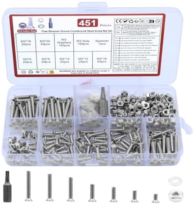 M3 Schroevenset 451-delig met Torx en Verzonken Kop - Compleet Assortiment