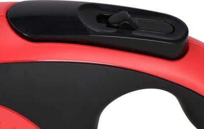 Springos Hondenriem - Hondenlijn - Looplijn - Zakkencontainer - Automatisch - Zwart/Rood - 50 M - Tot 50 Kg