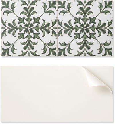 Zelfklevend vinylpaneel - Kantoorwanddecoratie 100x50 cm Plantenmotief op een tegel