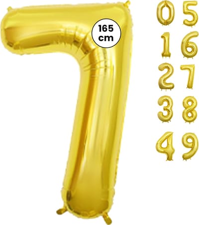 Fienosa Cijfer Ballonnen nummer 7 - Goud - 165 cm - Helium Ballon - Verjaardag ballon - Verjaardag versiering - Leeftijd verjaardag - Verjaardagsballon - Verjaardag