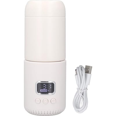 Bouilloire électrique de voyage sans fil, chauffage à température constante, bouilloire portable pour eau L white