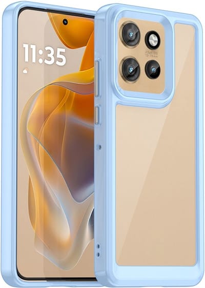Coverup Hoesje - Geschikt voor Motorola Edge 50 Neo Hoesje - Coverup Transparant ShockProof TPU Back Cover - Lichtblauw