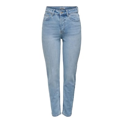 Only Dames Jeans Broeken ONLEMILY HW STRAIGHT ANK regular/straight Fit Blauw 26W / 30L Volwassenen