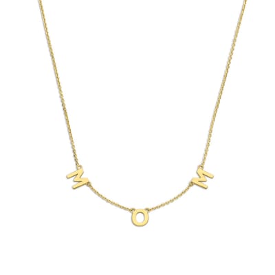 New Bling - 9NBG-0824 - 14K geelgouden Ketting MOM – 40+2.5+2.5 cm – Dames Ketting