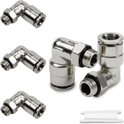 Pneumatische Koppeling - Elke Hoek - Automatisering Machinebouw - Eenvoudig Aansluiten - 5 Stuks - Zilver