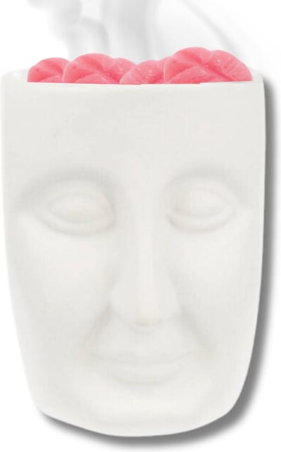 Scentchips® Gezicht - Waxbrander - Geurbrander - Oliebrander - Wax Melts Brander - Aromabrander - Ook Geschikt Voor Essentiële Oliën - Geurolie - Waxmelts - Wit