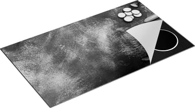 Chefcare Inductie Beschermer Komkommers op Zwart Witte Marmer - Zwart Wit - 90x50 cm - Afdekplaat Inductie - Kookplaat Beschermer - Inductie Mat