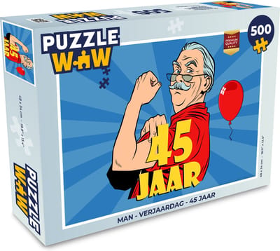Puzzel Man - Verjaardag - 45 Jaar - Legpuzzel - Puzzel 500 stukjes