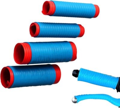 Universele Antislip Hoezen - Stuur & Rem - Verbeter Rijcomfort - Elastisch Siliconen Materiaal - 4 Stuks - Blauw