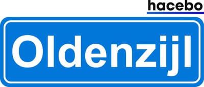 Hacebo - Plaatsnaam Sticker - 29x10 CM - Oldenzijl sticker - Verkeersborden sticker - grappige cadeaus - Oldenzijl