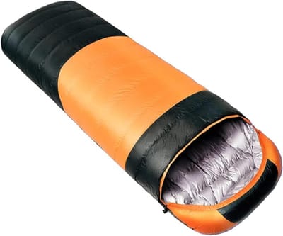 Camping Slaapzak - Slaapzak Outdoor - Kamperen en Wandelen - Lichtgewicht Ontwerp - One Size - Oranje