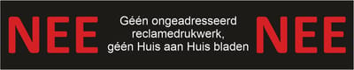 5 stuks Nee Nee sticker voor de brievenbus