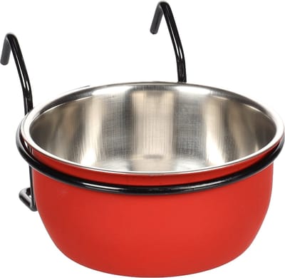 Flamingo Avaro - Eet- En Drinkpot Knaagdier;vogel - Eet- Drinkpot Avaro Haak 10cm Rood/ Zwart 290ml - 1st - 131052 - 1st