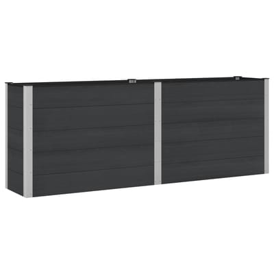 vidaXL Verhoogde plantenbak Zwart 250 x 50 x 91 cm WPC en Aluminium