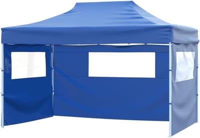 Vouwpaviljoen Feesttent - Partytent Tuin - Buitenfeesten Organiseren - Waterdicht UV-bestendig - 3 x 4 Meter - Blauw
