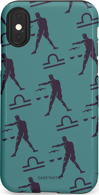 Casetastic Hoesje Geschikt voor Apple iPhone X/Xs - Stijlvolle Beschermende Duo-layer Case - Zodiak weegschaal