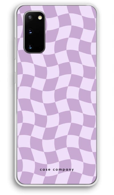 Case Company® - Hoesje geschikt voor Samsung Galaxy S20 hoesje - Grid Paars - Soft Cover Telefoonhoesje - Bescherming aan alle Kanten en Schermrand