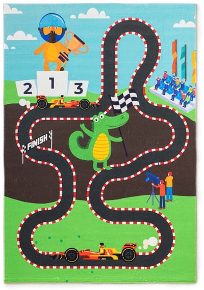 Zacht vloerkleed kinderkamer - Snugway Racing multi 80x150 cm