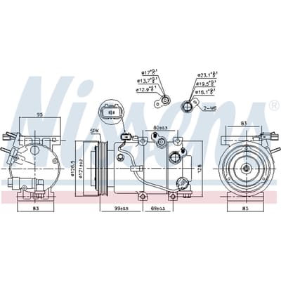 Compressor, airconditioner NISSENS 890238