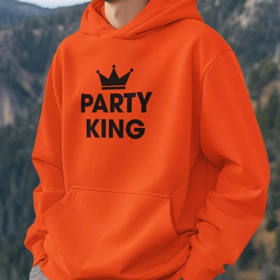 Oranje Koningsdag Hoodie Party King XS