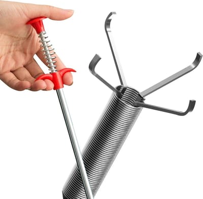 Loodgietersgrabber, flexibele sterke afvoer ontblokker, gootsteengrijper gereedschap, afvoerhaarreinigingsgereedschap met 4 klauwen, afvoerverstoppingshulpmiddel, toilet klompverwijderaar voor thuis