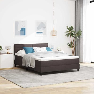 vidaXL - Boxspring - bed - met - hoofdeinde - Donkerbruin - 140 - x - 200 - cm - Stof