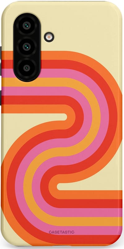 Casetastic hoesje geschikt voor Samsung Galaxy A36 / Samsung Galaxy A56 - Dubbellaagse bescherming - Retro wave - Fashion Case - Zand Rood Oranje Roze