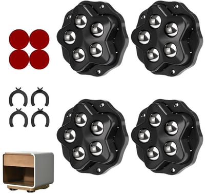 Set van 4 Zwenkwielen voor Meubels, 360° Draaiende Zwenkwielen, Zelfklevende Zwenkwielen met Rem, Geschikt voor Zware Belasting tot 150 kg