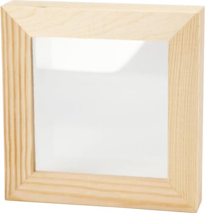 3D lijst met glas, D: 2,5 cm, afm 12,3x12,3 cm, 1 stuk
