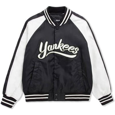 MLB New York Yankees FW/AW25 Staande Kraag Kleurblok Gewatteerde Lange Mouwen Baseballjas Unisex jassen 3AJPB0954-50BKS L black