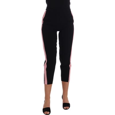 Dolce & Gabbana Capribroek, zwart gestreept, roze