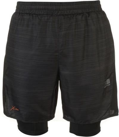 Karrimor 2 in 1 Runningshort sportbroek - maat S - Heren - Zwart all over print