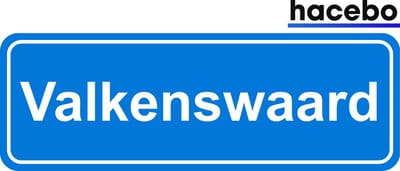Hacebo - Plaatsnaam Sticker - 29x10 CM - Valkenswaard sticker - Verkeersborden sticker - grappige cadeaus - Valkenswaard