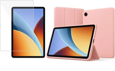 TechNow Hoesje + Screenprotector geschikt voor Xiaomi Redmi Pad 2 9.7 Hoesje – Glas - Extreme Shock Case – Smart Case - Rose