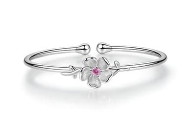 N3 Collecties 925 Sterling Zilveren Bloem Open Manchet Armband Voor Vrouwen