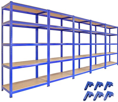 T-rax stelling & koppelstukken - blauw - 5x90 cm - 280kg/plank