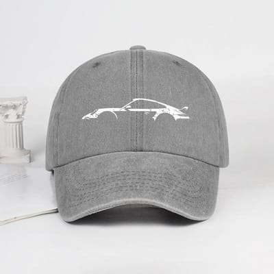 Klassieke Sportwagen Silhouet Baseballpet Mannen Retro Gewassen Katoen Verstelbare Papa Hoed Casual Automobiel Zon Hoed