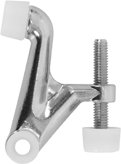 Verstelbare luxe zware deurstopper met zwarte rubberen bumpers en scharnierstoppers voor optimale bescherming van muren en deuren