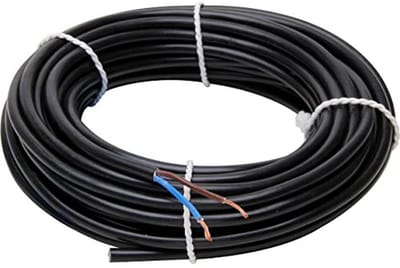 Geïsoleerde kabel - Elektrische draad Stroomkabel - Vaste installatie - 2-aderig - 10 m - Zwart
