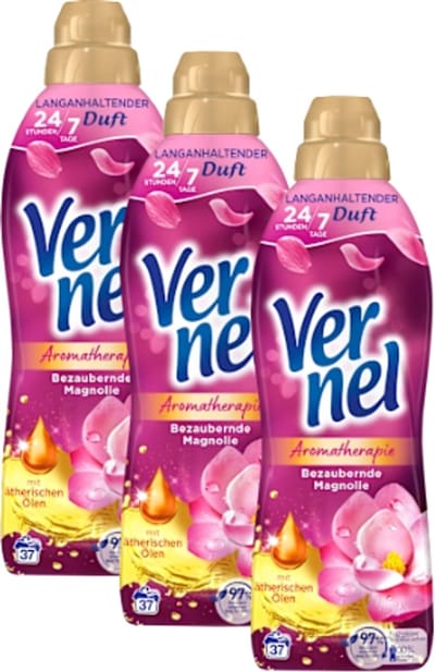 Vernel Wasverzachter - Magnolia - 3 flessen - Voordeelverpakking - 3x814 ml - Betoverende Magnolia - Voordeelwasverzachter
