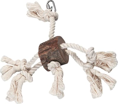 Flamingo - Papegaaienspeelgoed hanger boomstam - Bruin - 14 x 14 x 25 cm